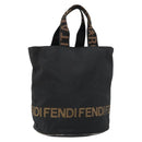 FENDI Hand Bag Nylon Black Auth 151940-1