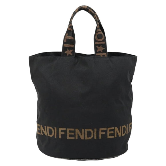 FENDI Hand Bag Nylon Black Auth 151940