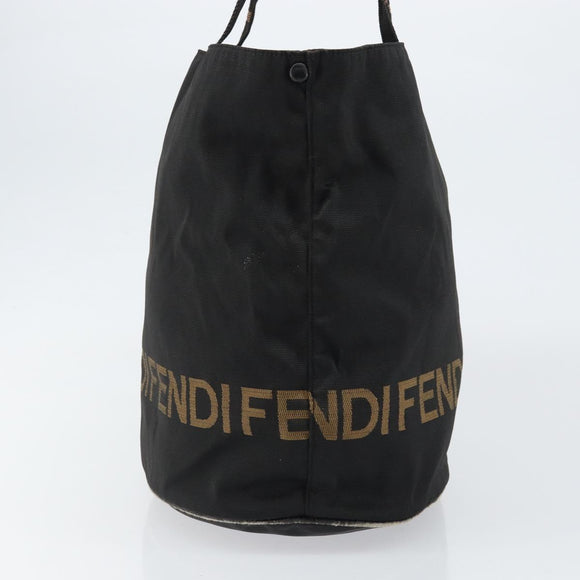 FENDI Hand Bag Nylon Black Auth 151940