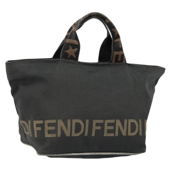 FENDI Hand Bag Nylon Black Auth 151941