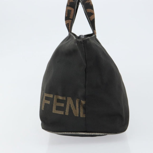FENDI Hand Bag Nylon Black Auth 151941