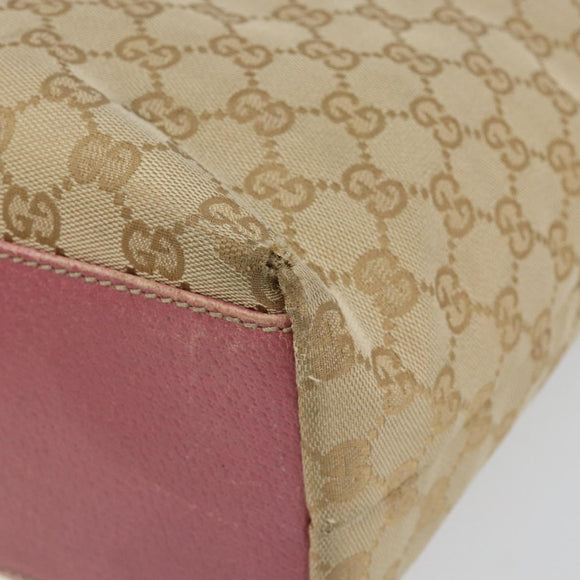 GUCCI GG Canvas Tote Bag Beige Gold 153009 Auth 151943