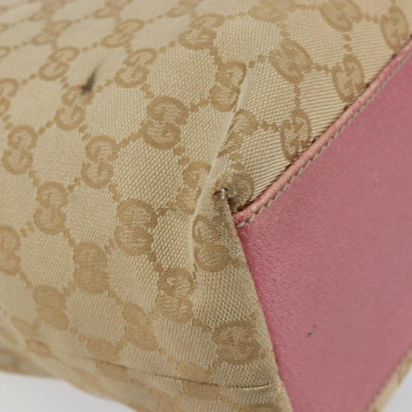 GUCCI GG Canvas Tote Bag Beige Gold 153009 Auth 151943