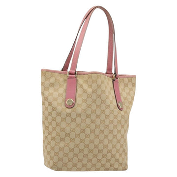 GUCCI GG Canvas Tote Bag Beige Gold 153009 Auth 151943