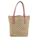 GUCCI GG Canvas Tote Bag Beige Gold 153009 Auth 151943-2