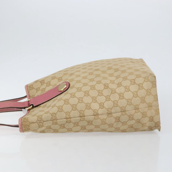 GUCCI GG Canvas Tote Bag Beige Gold 153009 Auth 151943