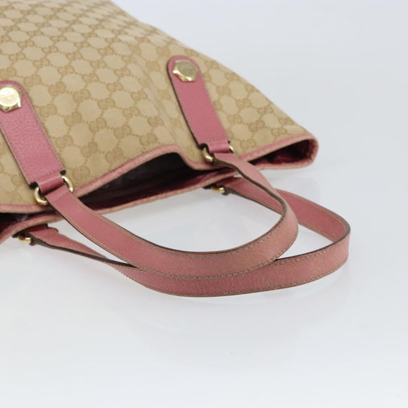 GUCCI GG Canvas Tote Bag Beige Gold 153009 Auth 151943