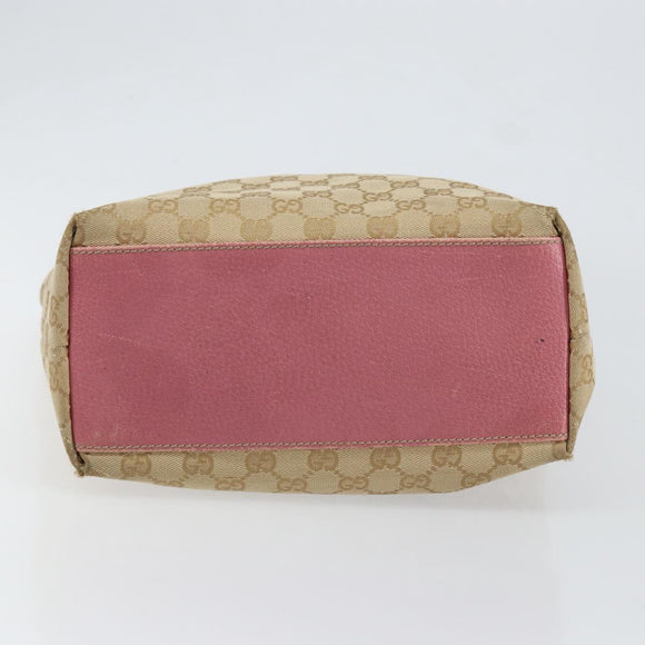 GUCCI GG Canvas Tote Bag Beige Gold 153009 Auth 151943