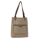 GUCCI GG Supreme Web Sherry Line Tote Bag PVC Beige 40 02 003 Auth 151945-1