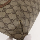 GUCCI GG Supreme Web Sherry Line Tote Bag PVC Beige 40 02 003 Auth 151945-9