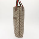 GUCCI GG Supreme Web Sherry Line Tote Bag PVC Beige 40 02 003 Auth 151945-3