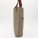 GUCCI GG Supreme Web Sherry Line Tote Bag PVC Beige 40 02 003 Auth 151945-4