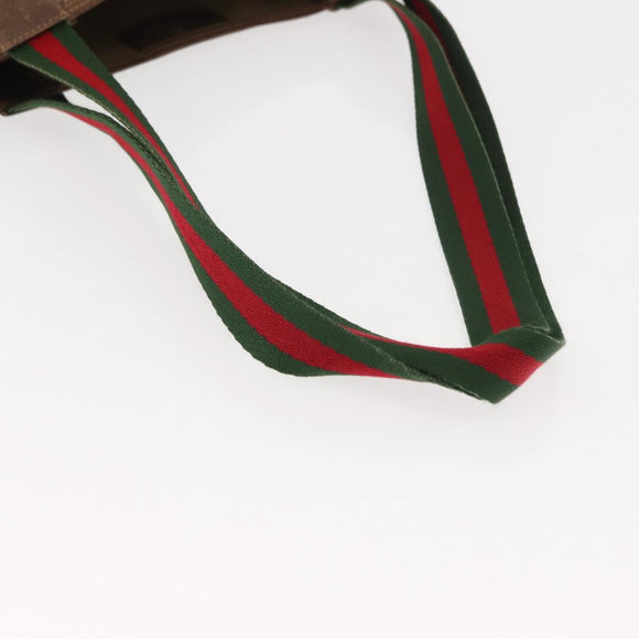 GUCCI GG Supreme Web Sherry Line Tote Bag PVC Beige 40 02 003 Auth 151945