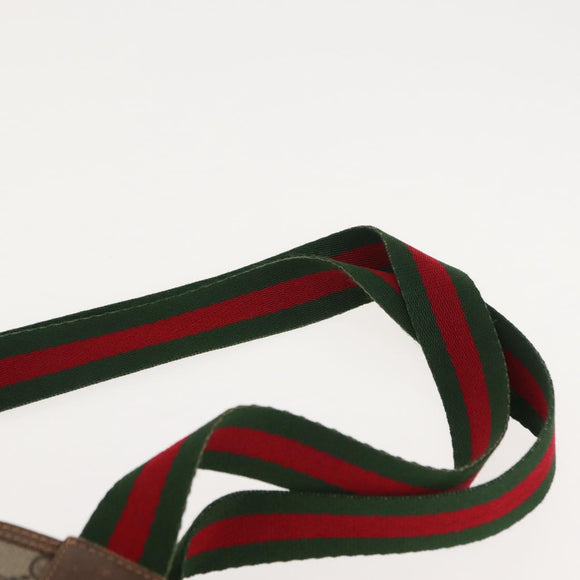 GUCCI GG Supreme Web Sherry Line Tote Bag PVC Beige 40 02 003 Auth 151945