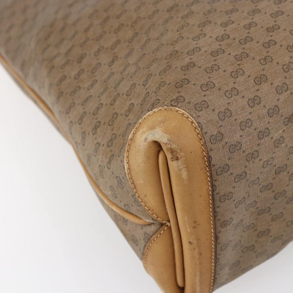 GUCCI Micro GG Supreme Tote Bag PVC Beige Gold 02 39 4868 Auth 151946