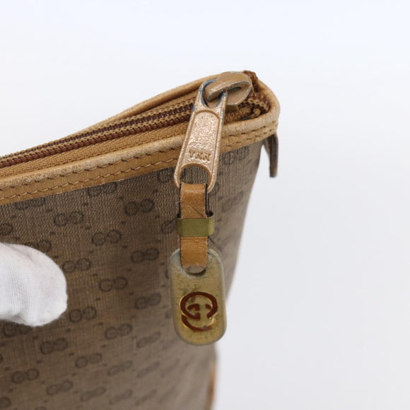 GUCCI Micro GG Supreme Tote Bag PVC Beige Gold 02 39 4868 Auth 151946