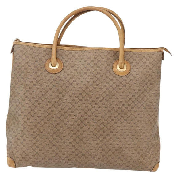 GUCCI Micro GG Supreme Tote Bag PVC Beige Gold 02 39 4868 Auth 151946