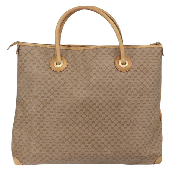 GUCCI Micro GG Supreme Tote Bag PVC Beige Gold 02 39 4868 Auth 151946