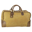 LOEWE Anagram Amazonas Hand Bag Suede Leather Beige Gold Auth 151947-1