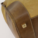 LOEWE Anagram Amazonas Hand Bag Suede Leather Beige Gold Auth 151947-14