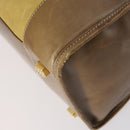 LOEWE Anagram Amazonas Hand Bag Suede Leather Beige Gold Auth 151947-15