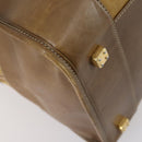 LOEWE Anagram Amazonas Hand Bag Suede Leather Beige Gold Auth 151947-16