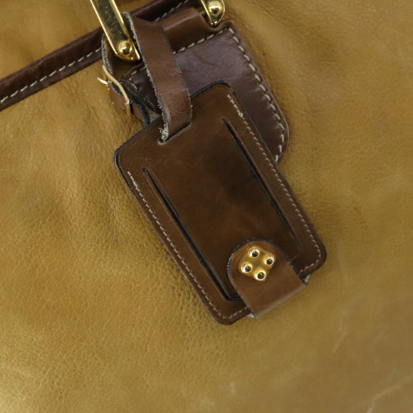 LOEWE Anagram Amazonas Hand Bag Suede Leather Beige Gold Auth 151947