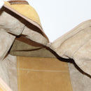 LOEWE Anagram Amazonas Hand Bag Suede Leather Beige Gold Auth 151947-19