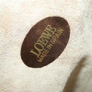 LOEWE Anagram Amazonas Hand Bag Suede Leather Beige Gold Auth 151947-12