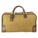 LOEWE Anagram Amazonas Hand Bag Suede Leather Beige Gold Auth 151947-13