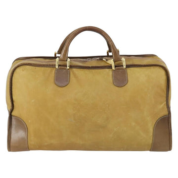 LOEWE Anagram Amazonas Hand Bag Suede Leather Beige Gold Auth 151947 - 0