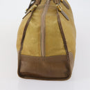 LOEWE Anagram Amazonas Hand Bag Suede Leather Beige Gold Auth 151947-3