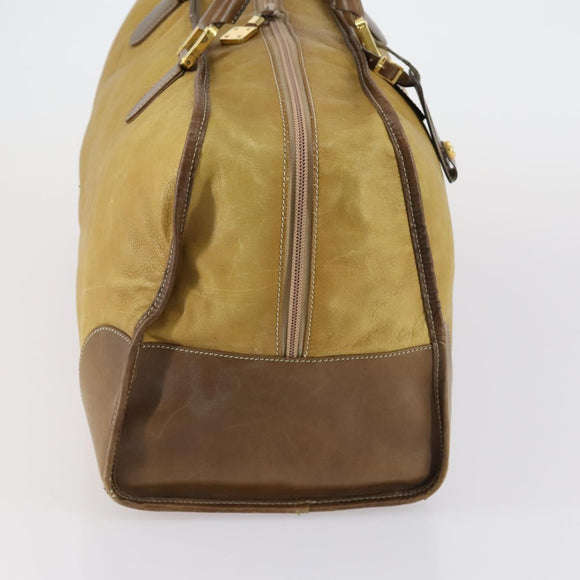 LOEWE Anagram Amazonas Hand Bag Suede Leather Beige Gold Auth 151947