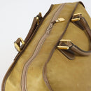 LOEWE Anagram Amazonas Hand Bag Suede Leather Beige Gold Auth 151947-6