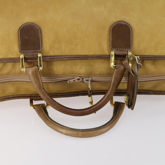 LOEWE Anagram Amazonas Hand Bag Suede Leather Beige Gold Auth 151947