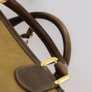 LOEWE Anagram Amazonas Hand Bag Suede Leather Beige Gold Auth 151947-8