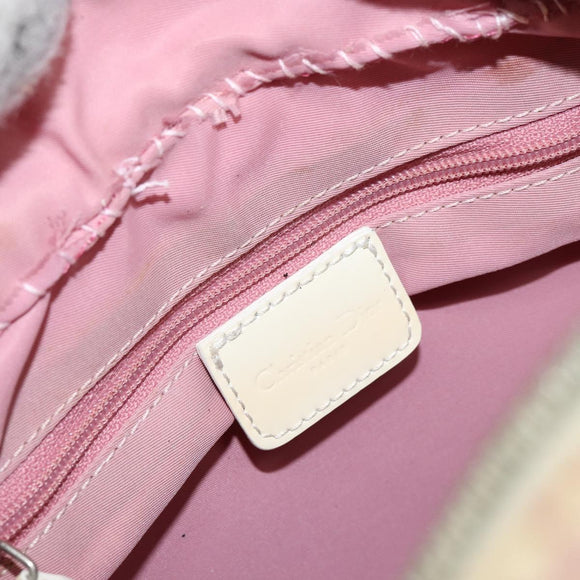 Christian Dior Trotter Canvas Shoulder Bag Pink Silver Auth 151952