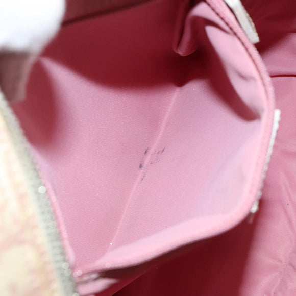 Christian Dior Trotter Canvas Shoulder Bag Pink Silver Auth 151952