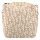 Christian Dior Trotter Canvas Shoulder Bag Pink Silver Auth 151952-2