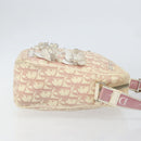 Christian Dior Trotter Canvas Shoulder Bag Pink Silver Auth 151952-3