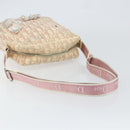 Christian Dior Trotter Canvas Shoulder Bag Pink Silver Auth 151952-7