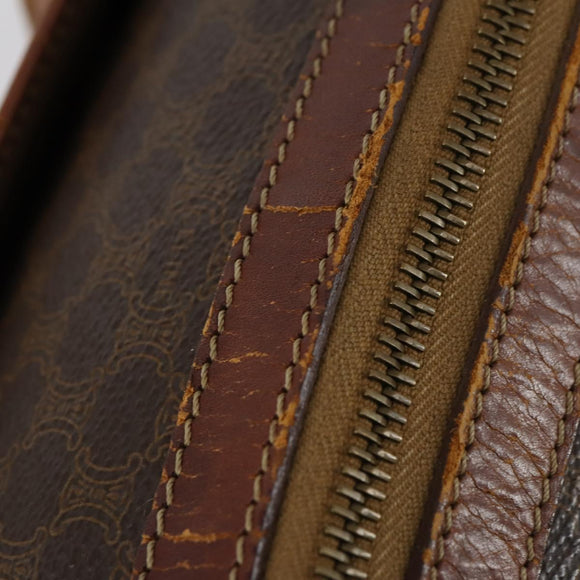 CELINE Macadam Canvas Shoulder Bag PVC Leather 5 Set Brown Auth 151955