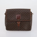 CELINE Macadam Canvas Shoulder Bag PVC Leather 5 Set Brown Auth 151955-13