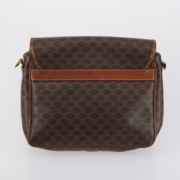 CELINE Macadam Canvas Shoulder Bag PVC Leather 5 Set Brown Auth 151955