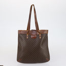 CELINE Macadam Canvas Shoulder Bag PVC Leather 5 Set Brown Auth 151955-20