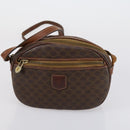 CELINE Macadam Canvas Shoulder Bag PVC Leather 5 Set Brown Auth 151955-25