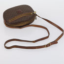 CELINE Macadam Canvas Shoulder Bag PVC Leather 5 Set Brown Auth 151955-27