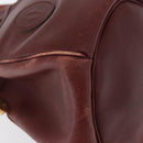 CARTIER Must Line Shoulder Bag Leather Bordeaux Gold Auth 151956-9