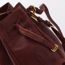 CARTIER Must Line Shoulder Bag Leather Bordeaux Gold Auth 151956-10