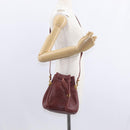CARTIER Must Line Shoulder Bag Leather Bordeaux Gold Auth 151956-21